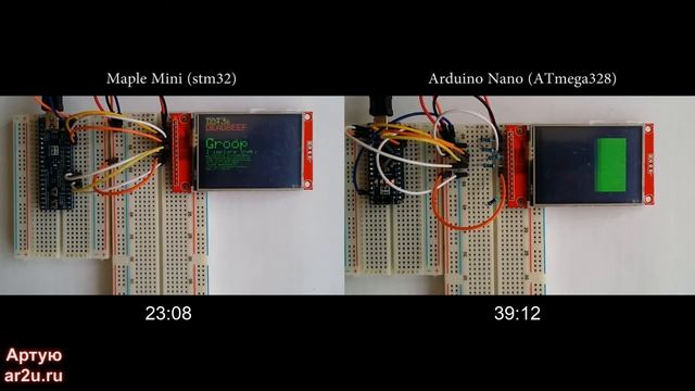 Stm32 vs Arduino. Тест TFT-дисплея смотреть онлайн