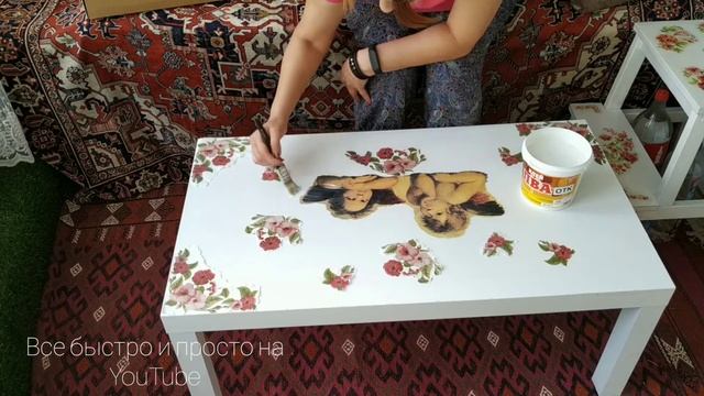 Как декорировать столик в технике Декупаж. смотреть онлайн