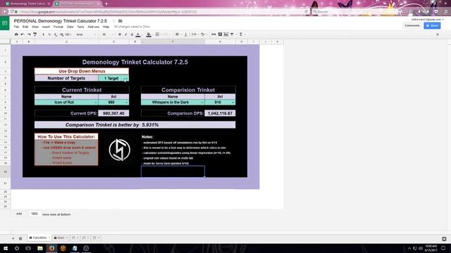 Demonology Trinket Calculator Tutorial 7.2.5 смотреть онлайн
