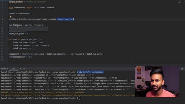 Instagram engagement calculator using python 3.x and instaloader, build Instagram scraper python смотреть онлайн