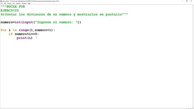 #4 Contar los divisores de un número y mostrarlos en pantalla usando bucle for |Python - Buclefor| смотреть онлайн
