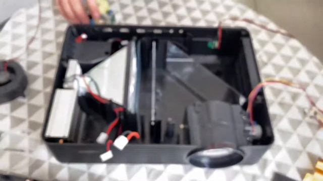 BYINTEK K25 motherboard LCD power board fan lens LED focus motor speaker placement video.