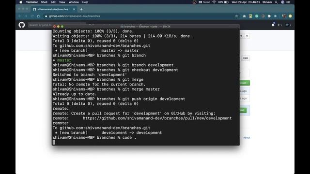 Git: Git Branches | Practical Example смотреть онлайн
