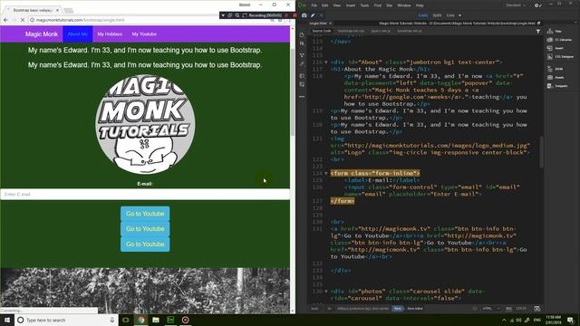 Make a mobile responsive website with Bootstrap lesson 9 - Inline form смотреть онлайн