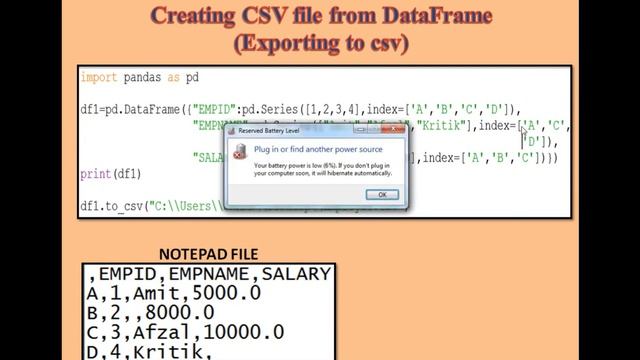DATAFRAME TO CSV || PYTHON PANDAS || XII || INFORMATICS PRACTICES смотреть онлайн