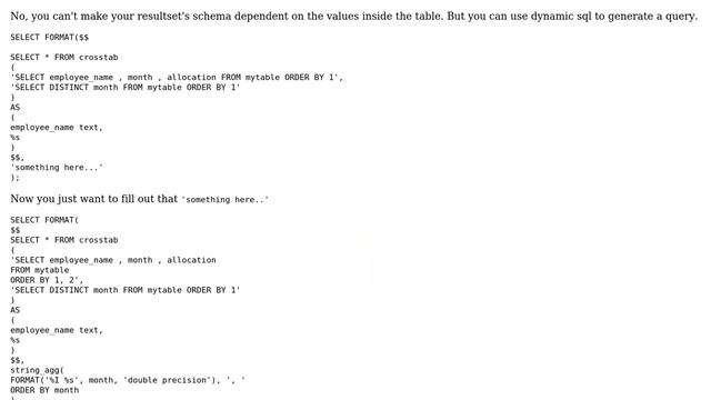 Databases: Subquery for column names of tablefunc crosstab queries (2 Solutions!!) смотреть онлайн