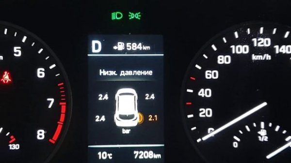 Hyundai Tucson 2018/ Датчики давления в действии/ Первый прокол