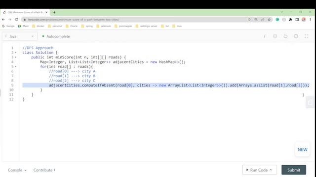 Leetcode 2492. Minimum Score of a Path Between Two Cities || Java solution || DFS смотреть онлайн