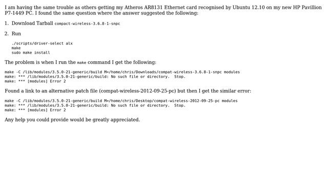 Ubuntu: Installing driver for Atheros AR8131 (2 Solutions!!) смотреть онлайн