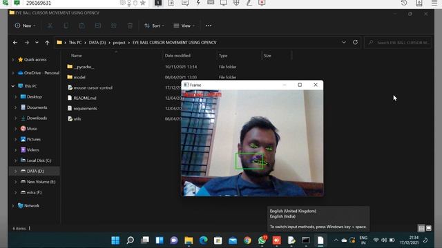 eye ball cursor movement using opencv смотреть онлайн