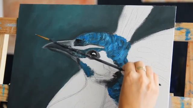 РИСУЕМ ПАВЛИНА | тизер видео урокам живописи маслом смотреть онлайн