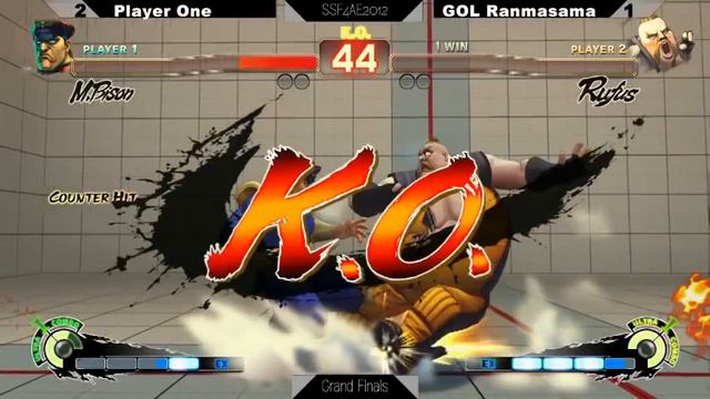 Player One (M.Bison/Dictator) vs. GOL Ranmasama (Rufus) @ Tekken Arena 2012 SSF4:AE 2012 смотреть онлайн