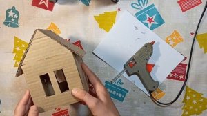 ?Новогодний ДОМИК из картона своими руками / Светящийся домик из картона