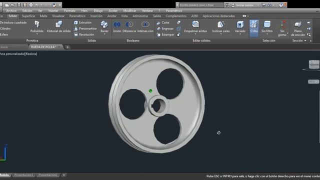 Autodesk AutoCAD 2018 RUEDA DE POLEA смотреть онлайн
