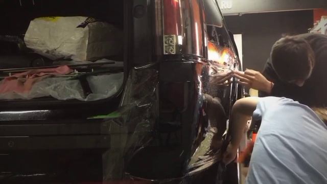 Cadillac Escalade Пленка на капот, бампер, фары, полоска над лобовым и боковые стойки. | #PlenkiSPb смотреть онлайн