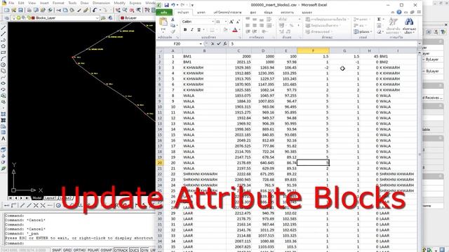Insert and Update Attribute Blocks from csv Excel File смотреть онлайн