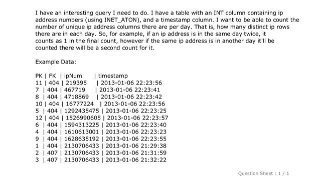 MySQL : MySQL: Count the distinct rows per day смотреть онлайн