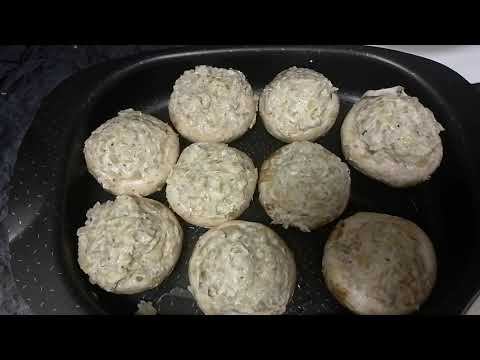 Фаршированные шампиньоны в духовке смотреть онлайн