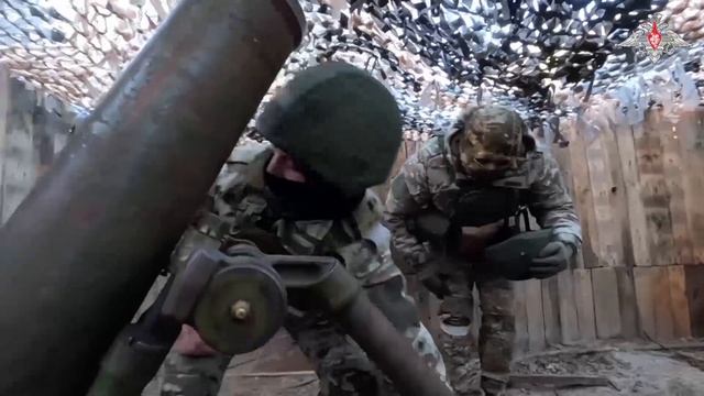 Боевая работа расчета миномета 2Б11 на Херсонском направлении смотреть онлайн