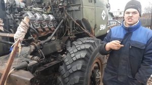 Заводим урал 4320, проверка подкачки шин, тормозов,гидроусилителя