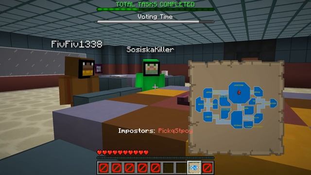 Мой первый раз в Among Us Майнкрафт!