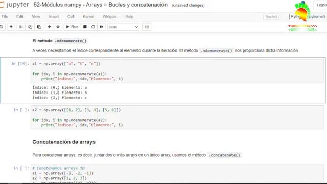 Python de Cero a Experto - Módulos numpy - Arrays: Bucles y concatenación - Video 52 смотреть онлайн