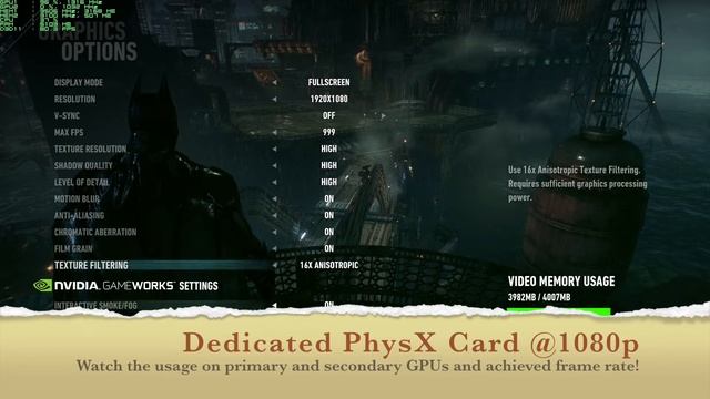 Dedicated PhysX Card Test - Batman Arkham Knight - FPS Drop Analysis смотреть онлайн