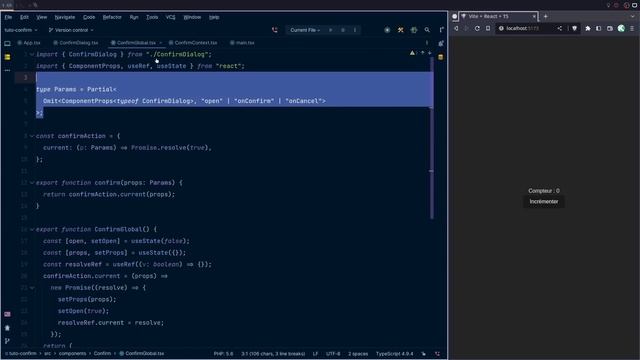 Créer un système de message de confirmation avec React смотреть онлайн