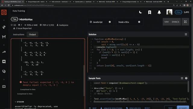 Codewars 7 kyu MinMinMax Javascript смотреть онлайн