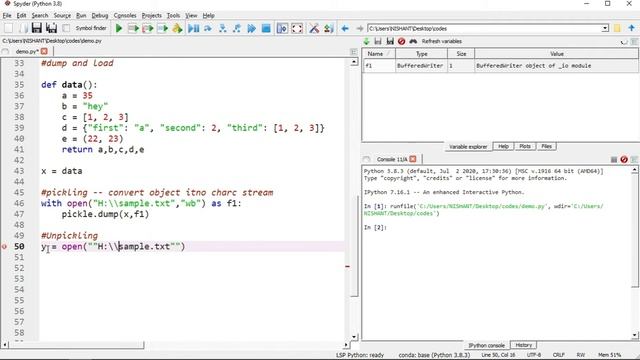 Lecture - 44 - Pickling and Unpickling in Python | Python Pickle Module | dump | load | dumps | смотреть онлайн