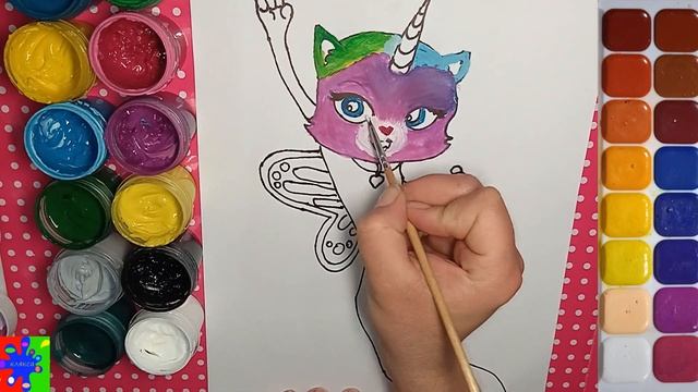Радужно-бабочково-единорожная кошка. Рисуем кошку Фелисити из мултфильма. смотреть онлайн