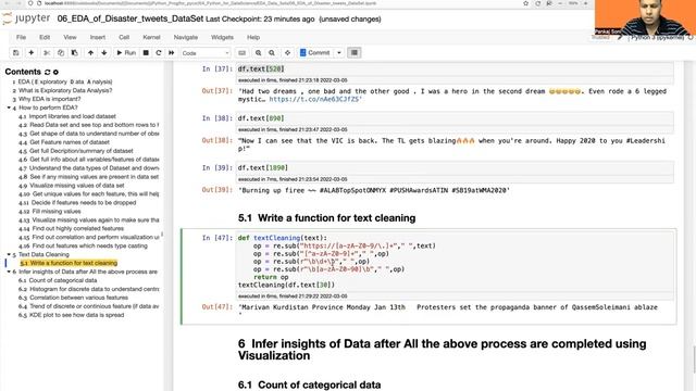 Complete EDA on Disaster Tweet Dataset #6 | PyCSR | Learn Python Online with Pankaj Soni смотреть онлайн