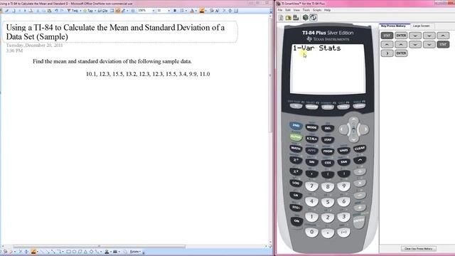 Using a TI-84 to Calculate the Mean and Standard Deviation of a Data Set (Sample) смотреть онлайн
