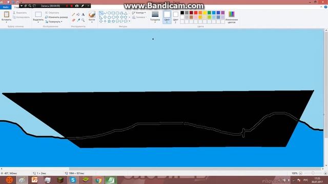 Полина рисует кораблик в программе Paint смотреть онлайн
