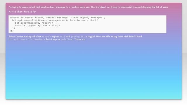 How to get a list of users from Slack API using BotKit? смотреть онлайн