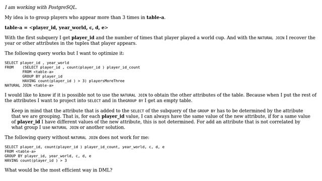 Databases: How to use GROUP BY in an efficient way without losing attributes? (2 Solutions!!) смотреть онлайн