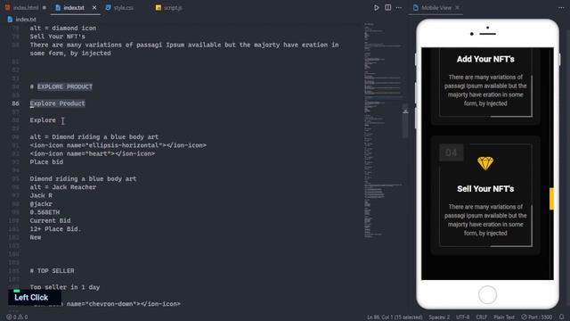 NFT Marketplace website using HTML CSS JS смотреть онлайн
