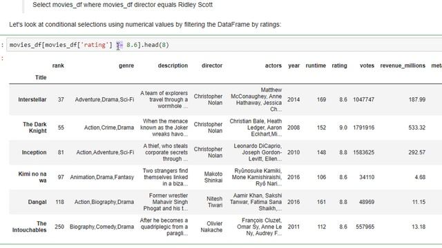 CS384 Python Programming Module 10 Pandas Lec 17 Conditional selections, advanced queries смотреть онлайн