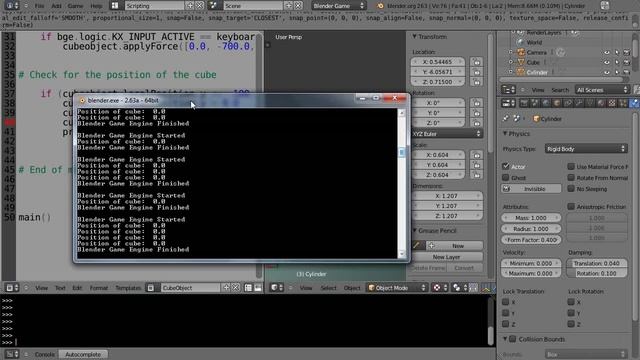 Blender 2.6 Tutorial - Python Game Engine Programming - Part 4 смотреть онлайн