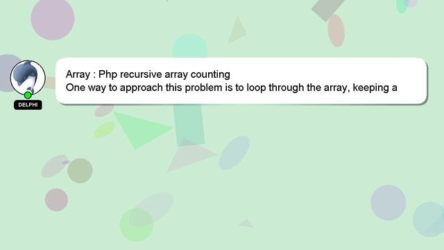 Array : Php recursive array counting смотреть онлайн