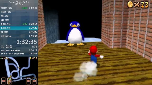 Super Mario 64 DS 150 Star (100%) In 2:59:03