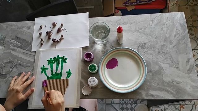 Рисование отпечатками. Творческий урок для детей 3-6 лет. смотреть онлайн