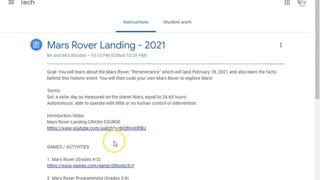 Mars Rover Landing 2021 Lesson Plan K-8 смотреть онлайн