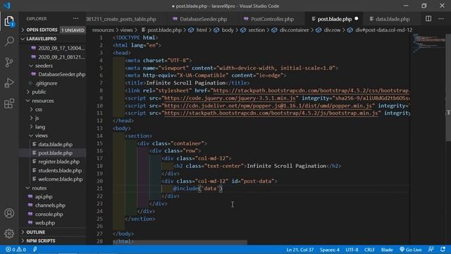 Laravel 8 Tutorial - Infinite Scroll Pagination смотреть онлайн