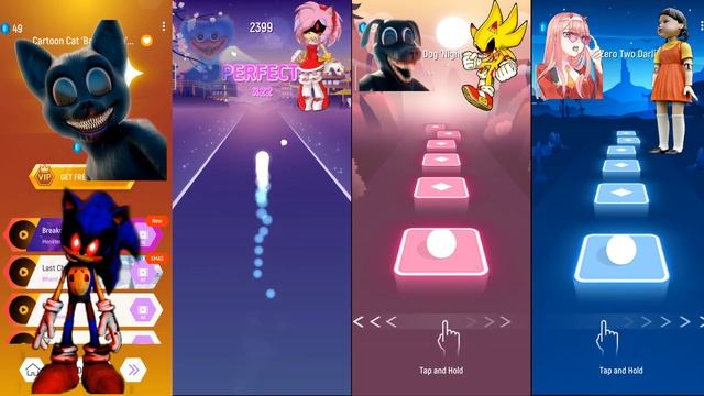 CartoonCat-Sonic Exe Vs Huggy Wuggy-Amy Exe Vs Cartoon Dog-Super Sonic Exe Vs Zero Two-Squid Game