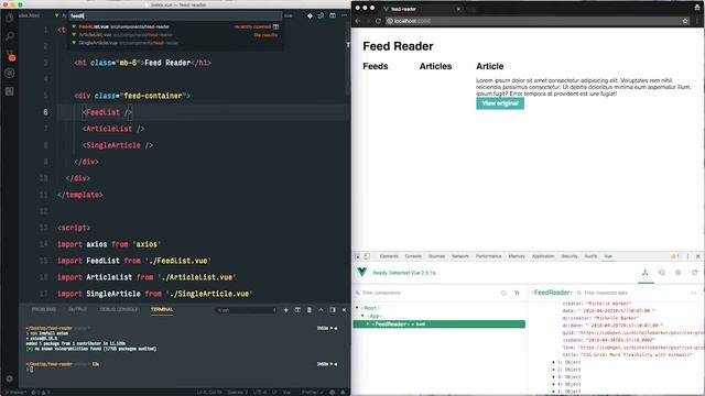7. Display Feeds - Create an RSS Feed Reader with Vue and Netlify смотреть онлайн