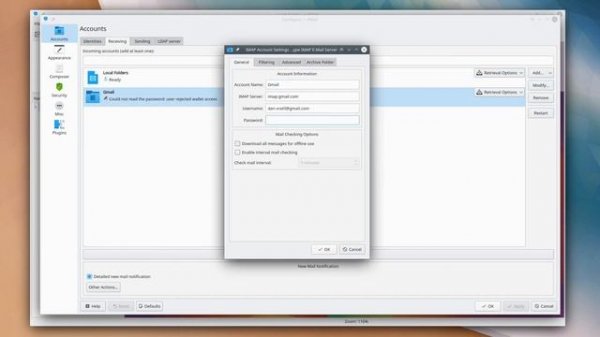 KMail - Gmail authentication and basic usage