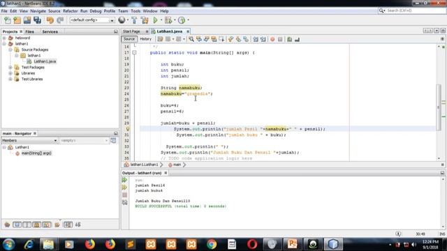 Latihan 3 Java Netbeans - Mengunakan Tipe data Int, String ,dan Double. смотреть онлайн