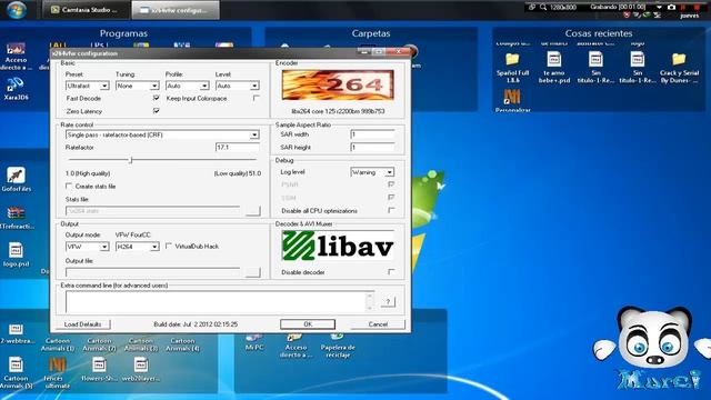 Configuración De Codec X264vfw