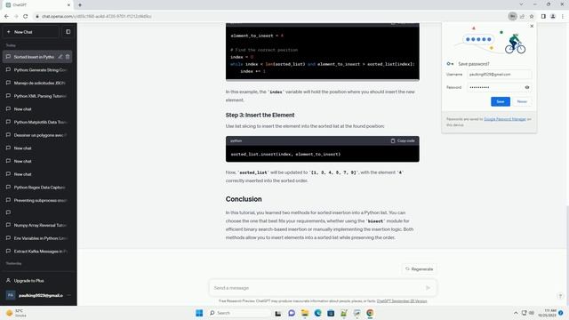 Sorted insert on a python list смотреть онлайн